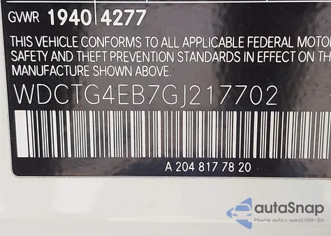 2016 Mercedes-Benz Gla 250 z USA, uszkodzony, nr VIN WDCTG4EB7GJ217702